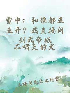 雪中：和谁都五五开？我直接问剑武帝城